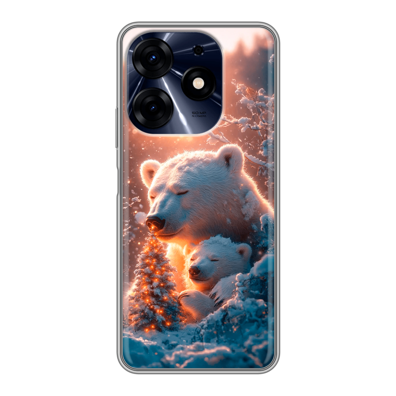 Силиконовый чехол на Tecno Spark 10 Pro с принтом Новый год Силиконовый чехол на Tecno Spark 10 Pro с принтом Новый год