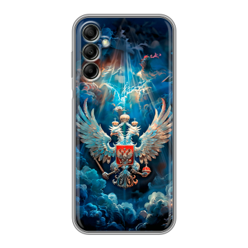 Силиконовый чехол на Samsung Galaxy A14 с принтом Герб флаг России