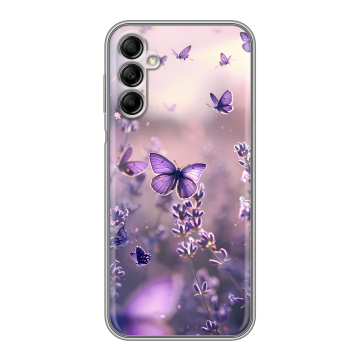 Силиконовый чехол на Samsung Galaxy A14 с принтом бабочки и лаванда