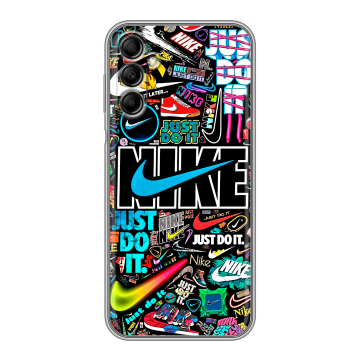 Силиконовый чехол на Samsung Galaxy A14 с принтом найк nike черный Силиконовый чехол на Samsung Galaxy A14 с принтом найк nike черный