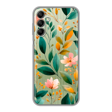 Силиконовый чехол на Samsung Galaxy A14 с принтом Цветы паттерн Силиконовый чехол на Samsung Galaxy A14 с принтом Цветы паттерн