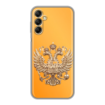 Силиконовый чехол на Samsung Galaxy A14 с принтом Герб Флаг России Силиконовый чехол на Samsung Galaxy A14 с принтом Герб Флаг России