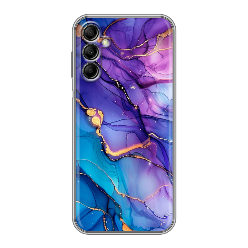 Силиконовый чехол на Samsung Galaxy A14 с принтом синий мрамор Силиконовый чехол на Samsung Galaxy A14 с принтом синий мрамор