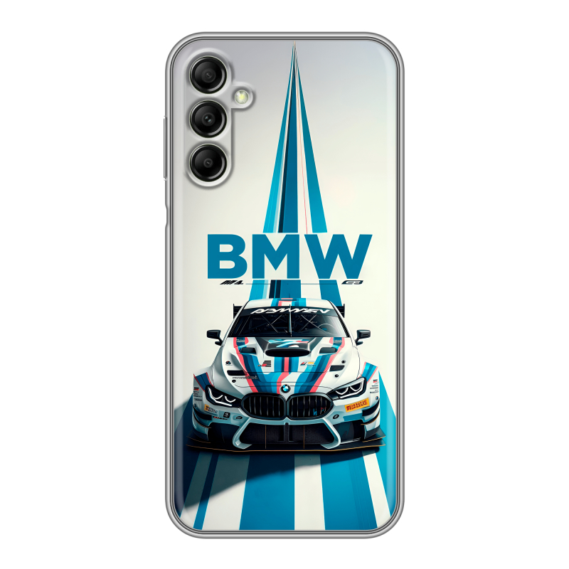 Силиконовый противоударный чехол на Samsung Galaxy A14 с принтом БМВ BMW Силиконовый противоударный чехол на Samsung Galaxy A14 с принтом БМВ BMW