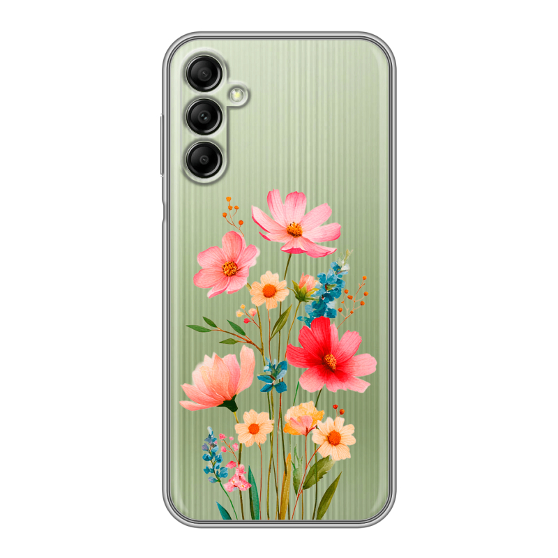 Силиконовый чехол на Samsung Galaxy A14 с принтом Цветы Силиконовый чехол на Samsung Galaxy A14 с принтом Цветы