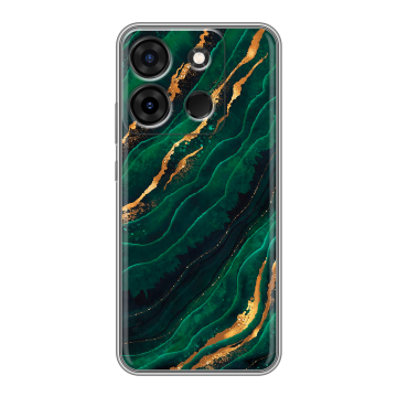 Силиконовый чехол на Infinix Smart 7 с принтом Мрамор зеленое золото Силиконовый чехол на Infinix Smart 7 с принтом Мрамор зеленое золото