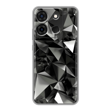 Силиконовый чехол на Infinix Smart 7 с принтом Черные кристаллы Силиконовый чехол на Infinix Smart 7 с принтом Черные кристаллы