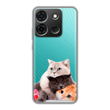 Силиконовый чехол на Infinix Smart 7 с принтом Кошки Силиконовый чехол на Infinix Smart 7 с принтом Кошки