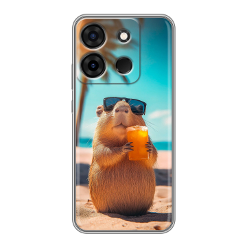 Силиконовый чехол на Infinix Smart 7 с принтом Капибара Силиконовый чехол на Infinix Smart 7 с принтом Капибара
