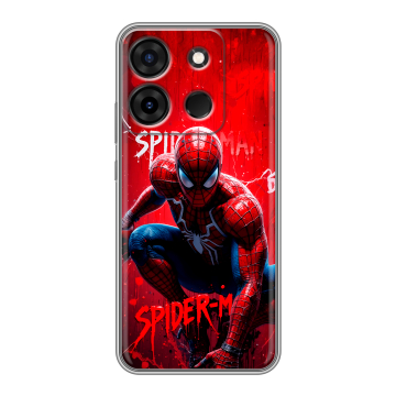 Силиконовый чехол на Infinix Smart 7 с принтом Spiderman Человек паук Силиконовый чехол на Infinix Smart 7 с принтом Spiderman Человек паук