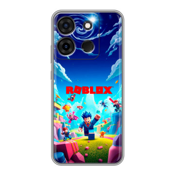 Силиконовый чехол на Infinix Smart 7 с принтом Roblox Роблокс