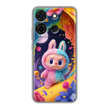 Силиконовый чехол на Infinix Smart 7 с принтом Labubu Лабубу