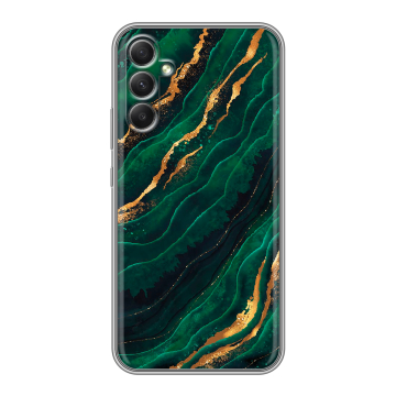 Силиконовый чехол на Samsung Galaxy A34 5G с принтом Мрамор зеленое золото Силиконовый чехол на Samsung Galaxy A34 5G с принтом Мрамор зеленое золото