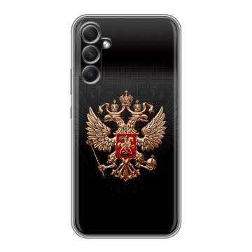 Силиконовый чехол на Samsung Galaxy A34 5G с принтом Герб России Силиконовый чехол на Samsung Galaxy A34 5G с принтом Герб России