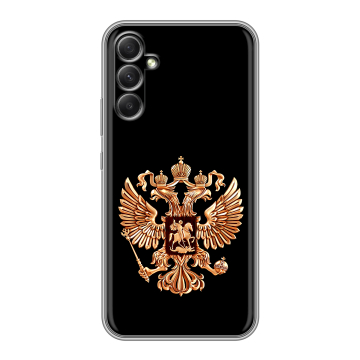 Силиконовый чехол на Samsung Galaxy A34 5G с принтом Герб России золотой Силиконовый чехол на Samsung Galaxy A34 5G с принтом Герб России золотой