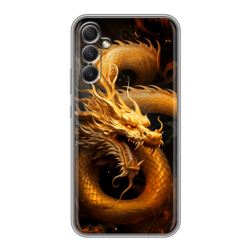 Силиконовый чехол на Samsung Galaxy A34 5G с принтом Золотой дракон Силиконовый чехол на Samsung Galaxy A34 5G с принтом Золотой дракон