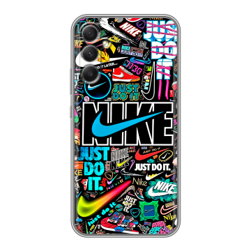 Силиконовый чехол на Samsung Galaxy A34 5G с принтом найк nike черный Силиконовый чехол на Samsung Galaxy A34 5G с принтом найк nike черный