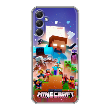 Силиконовый чехол на Samsung Galaxy A34 5G с принтом Майнкрафт Minecraft Силиконовый чехол на Samsung Galaxy A34 5G с принтом Майнкрафт Minecraft