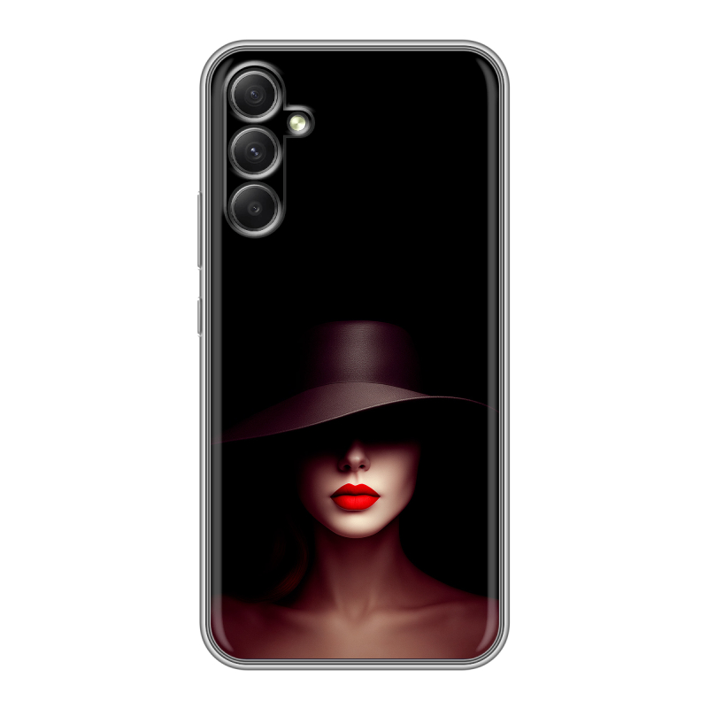 Силиконовый чехол на Samsung Galaxy A34 5G с принтом Девушка в шляпе Силиконовый чехол на Samsung Galaxy A34 5G с принтом Девушка в шляпе