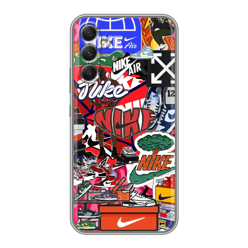 Силиконовый чехол на Samsung Galaxy A34 5G с принтом Найк Nike яркий Силиконовый чехол на Samsung Galaxy A34 5G с принтом Найк Nike яркий