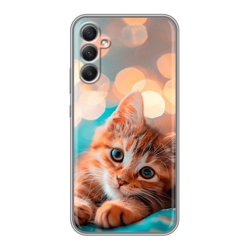 Силиконовый противоударный чехол на Samsung Galaxy A34 5G с принтом котик Силиконовый противоударный чехол на Samsung Galaxy A34 5G с принтом котик