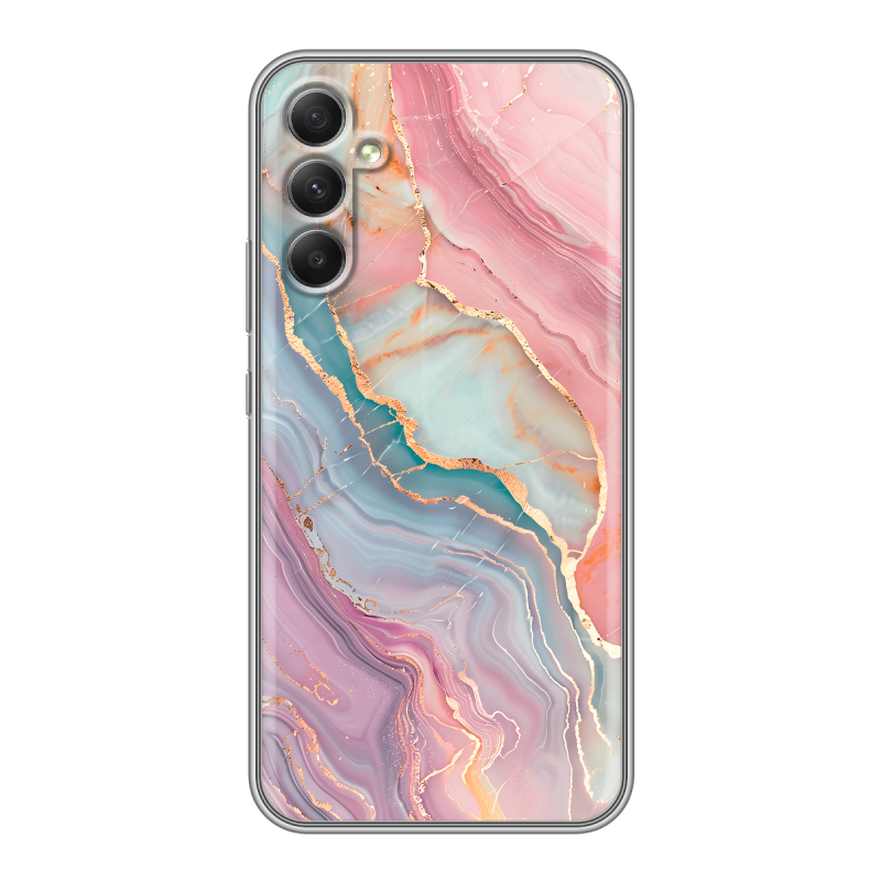 Силиконовый чехол на Samsung Galaxy A34 5G с принтом розовый мрамор Силиконовый чехол на Samsung Galaxy A34 5G с принтом розовый мрамор