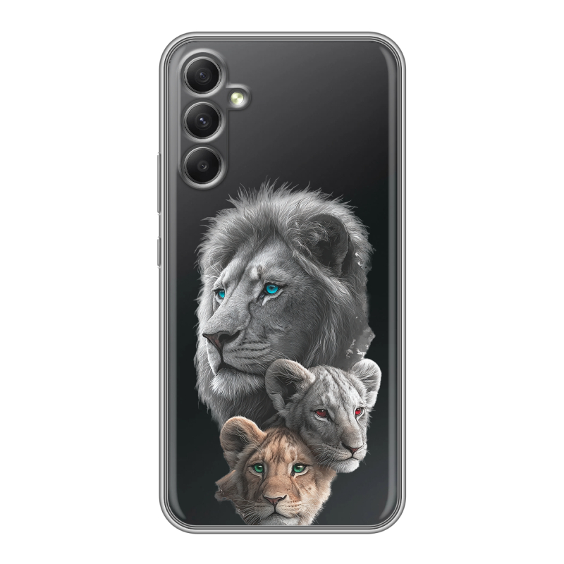 Силиконовый чехол на Samsung Galaxy A34 5G с принтом Львы Силиконовый чехол на Samsung Galaxy A34 5G с принтом Львы