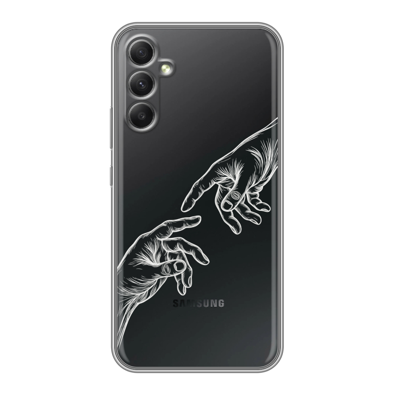 Силиконовый противоударный чехол на Samsung Galaxy A34 5G с принтом Сотворение мира Силиконовый противоударный чехол на Samsung Galaxy A34 5G с принтом Сотворение мира
