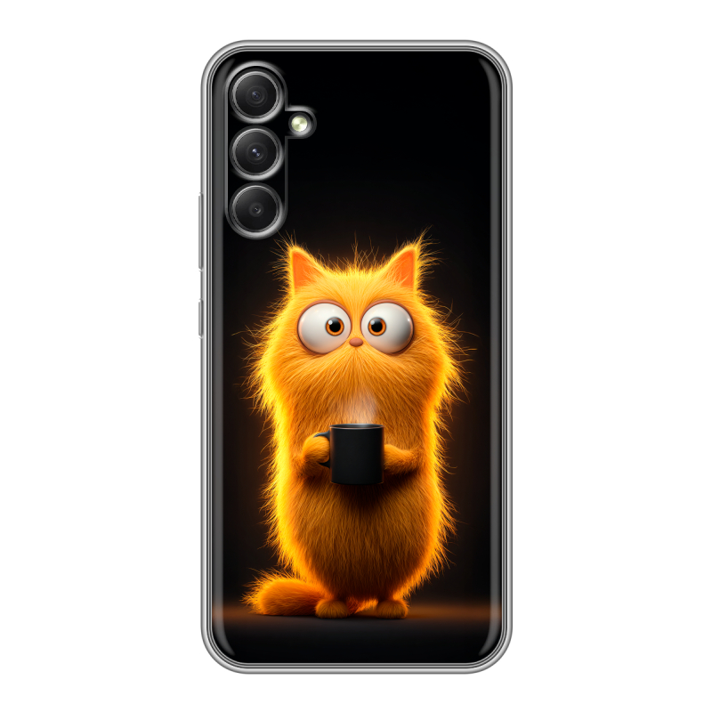 Силиконовый противоударный чехол на Samsung Galaxy A34 5G с принтом Смешной кот Силиконовый противоударный чехол на Samsung Galaxy A34 5G с принтом Смешной кот