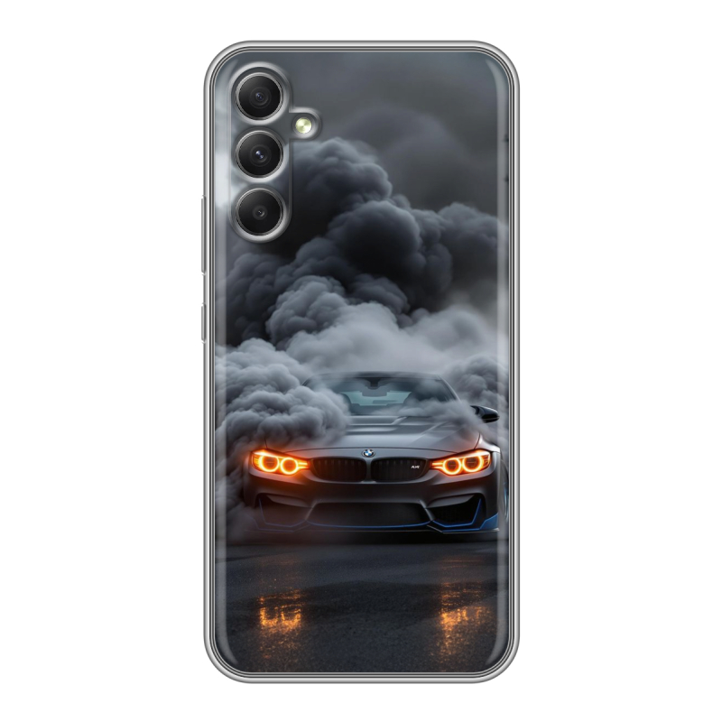 Силиконовый противоударный чехол на Samsung Galaxy A34 5G с принтом BMW БМВ Силиконовый противоударный чехол на Samsung Galaxy A34 5G с принтом BMW БМВ