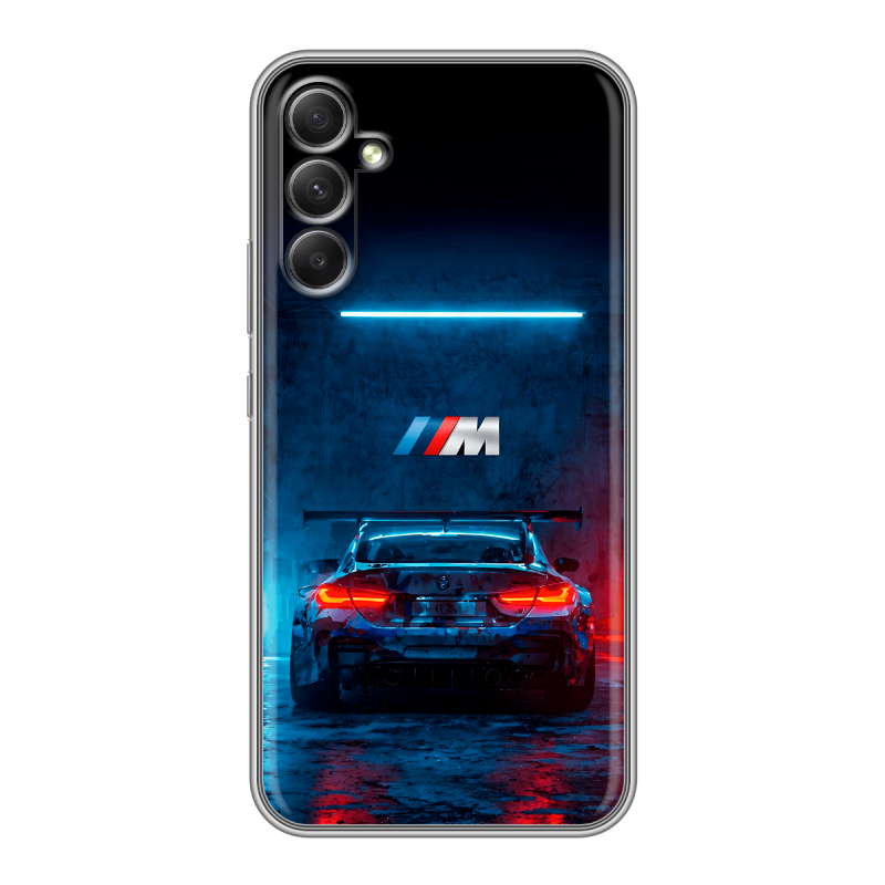 Силиконовый противоударный чехол на Samsung Galaxy A34 5G с принтом BMW БМВ Силиконовый противоударный чехол на Samsung Galaxy A34 5G с принтом BMW БМВ