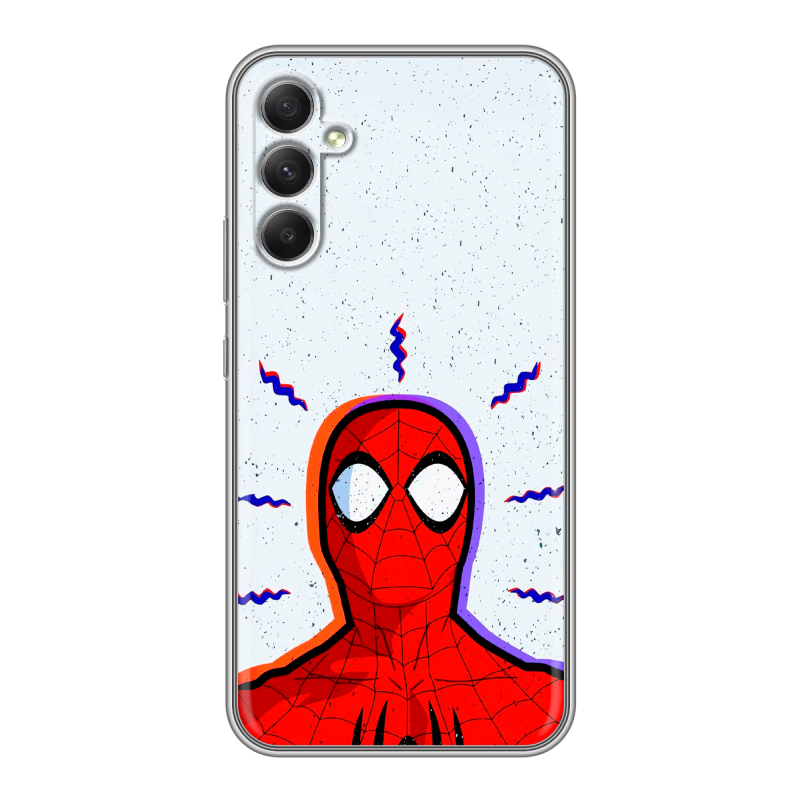 Силиконовый противоударный чехол на Samsung Galaxy A34 5G с принтом Spiderman Человек паук Силиконовый противоударный чехол на Samsung Galaxy A34 5G с принтом Spiderman Человек паук