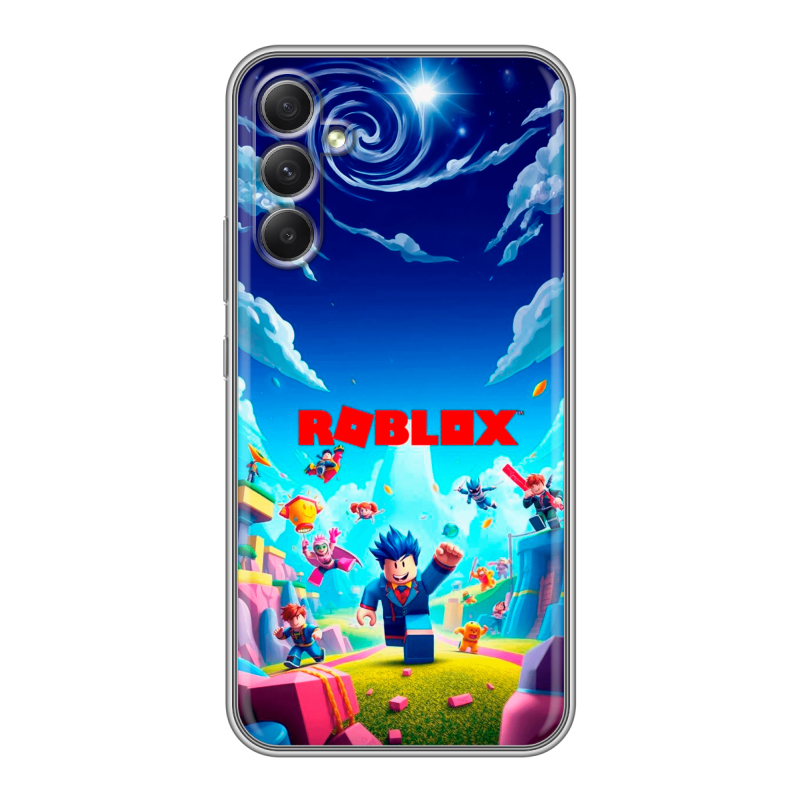 Силиконовый противоударный чехол на Samsung Galaxy A34 5G с принтом Roblox Роблокс Силиконовый противоударный чехол на Samsung Galaxy A34 5G с принтом Roblox Роблокс