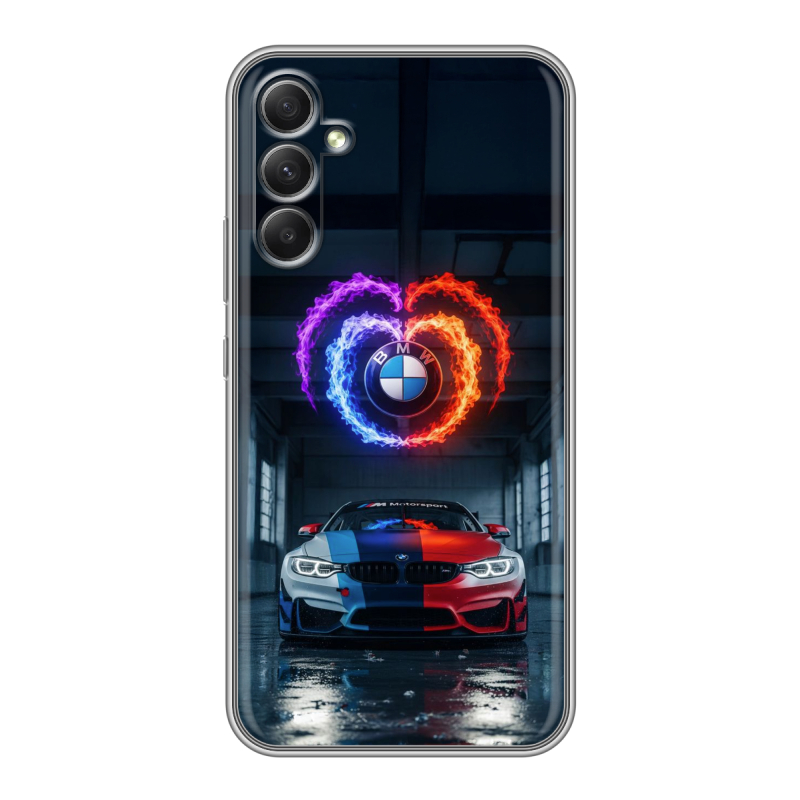 Силиконовый чехол на Samsung Galaxy A34 5G с принтом BMW БМВ Силиконовый чехол на Samsung Galaxy A34 5G с принтом BMW БМВ