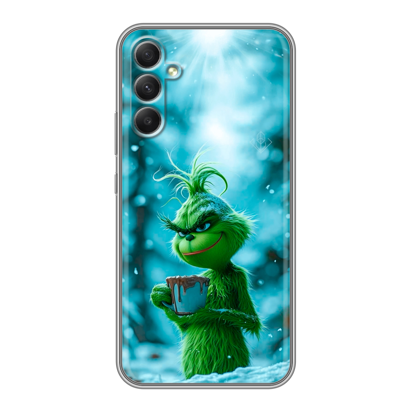 Силиконовый чехол на Samsung Galaxy A34 5G с принтом Новый год гринч Силиконовый чехол на Samsung Galaxy A34 5G с принтом Новый год гринч