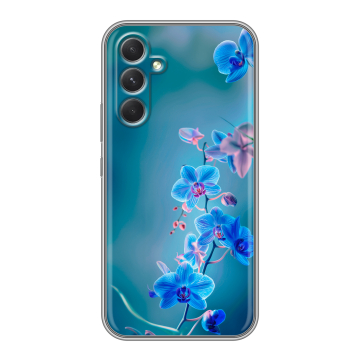 Силиконовый чехол на Samsung Galaxy A54 5G с принтом Голубые цветы