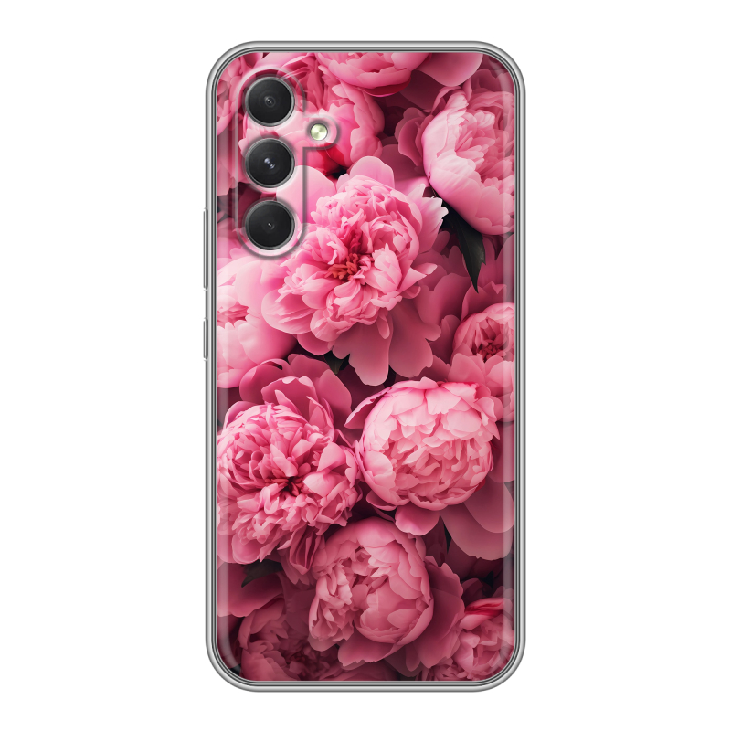 Силиконовый чехол на Samsung Galaxy A54 5G с принтом цветы пионы Силиконовый чехол на Samsung Galaxy A54 5G с принтом цветы пионы