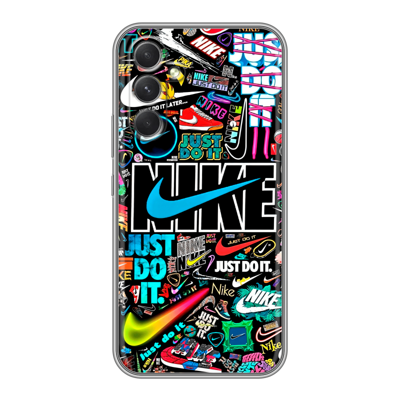 Силиконовый чехол на Samsung Galaxy A54 5G с принтом найк nike черный Силиконовый чехол на Samsung Galaxy A54 5G с принтом найк nike черный