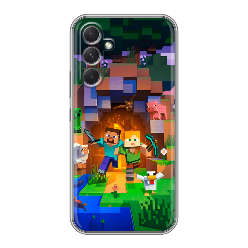 Силиконовый чехол на Samsung Galaxy A54 5G с принтом Майнкрафт Minecraft Силиконовый чехол на Samsung Galaxy A54 5G с принтом Майнкрафт Minecraft