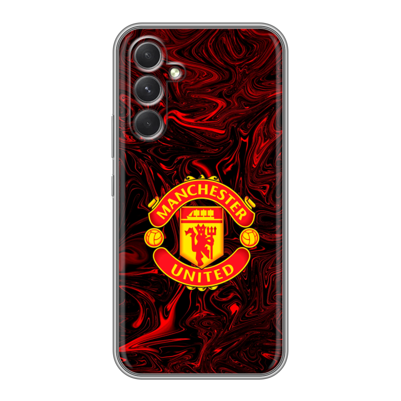 Силиконовый противоударный чехол на Samsung Galaxy A54 5G с принтом Manchester United Силиконовый противоударный чехол на Samsung Galaxy A54 5G с принтом Manchester United