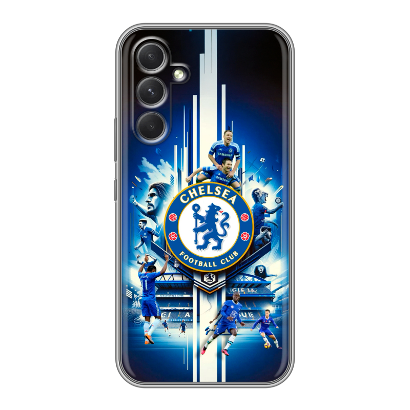 Силиконовый противоударный чехол на Samsung Galaxy A54 5G с принтом Chelsea Челси Силиконовый противоударный чехол на Samsung Galaxy A54 5G с принтом Chelsea Челси