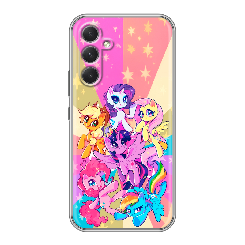 Силиконовый противоударный чехол на Samsung Galaxy A54 5G с принтом My little pony Дружба чудо Силиконовый противоударный чехол на Samsung Galaxy A54 5G с принтом My little pony Дружба чудо