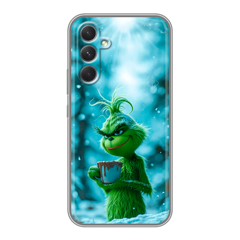 Силиконовый чехол на Samsung Galaxy A54 5G с принтом Новый год гринч Силиконовый чехол на Samsung Galaxy A54 5G с принтом Новый год гринч