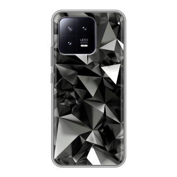 Силиконовый чехол на Xiaomi 13 с принтом Черные кристаллы Силиконовый чехол на Xiaomi 13 с принтом Черные кристаллы