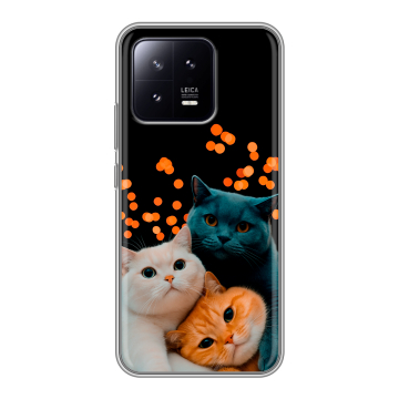 Силиконовый чехол на Xiaomi 13 с принтом Кошки Силиконовый чехол на Xiaomi 13 с принтом Кошки