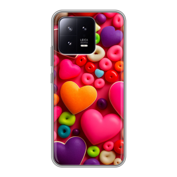 Силиконовый чехол на Xiaomi 13 с принтом Сердечки Силиконовый чехол на Xiaomi 13 с принтом Сердечки