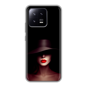 Силиконовый чехол на Xiaomi 13 с принтом Девушка в шляпе