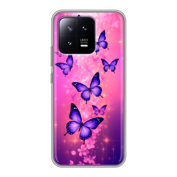 Силиконовый чехол на Xiaomi 13 с принтом Бабочки Силиконовый чехол на Xiaomi 13 с принтом Бабочки