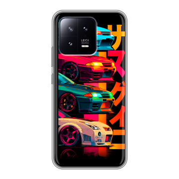Силиконовый чехол на Xiaomi 13 с принтом Гоночные машины Силиконовый чехол на Xiaomi 13 с принтом Гоночные машины