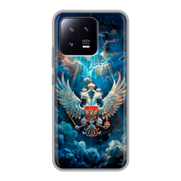 Силиконовый чехол на Xiaomi 13 с принтом Герб флаг России Силиконовый чехол на Xiaomi 13 с принтом Герб флаг России